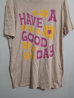 Jantzen Beige Graphic Tee with Black Logo Print